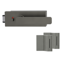 Griffwerk Glastürbeschlag PURISTO S mit Griff VAYA 265 MINIMAL MODERN smart2lock Flüster 3-tlg. Bänder VAYA 265 MINIMAL MODERN Kaschmirgrau