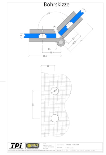 Infraworld Gewerbliches Doppel-Türband für 135° Einbau (1 Stück)