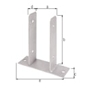 Alberts® Edelstahl U-Pfostenträger 200x60x4mm zum Aufschrauben für verschiedene Pfostenstärken