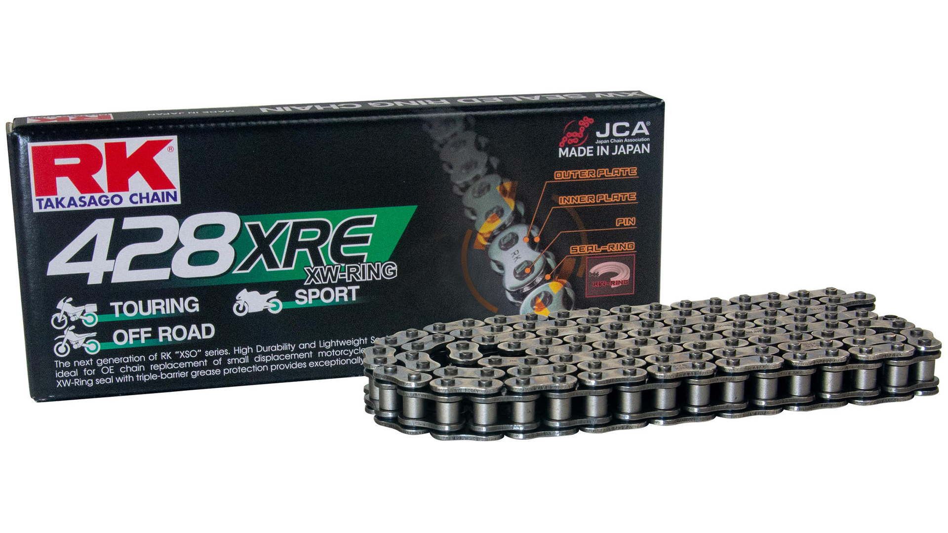 RK 428XRE Kette (112 Gl., Hohlniet)