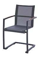 Diamond Garden Swingstuhl VALENCIA, Edelstahl Dunkelgrau / Sunproof Sling / Teak-Armlehnen