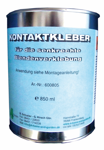 Blendenkleber für EPDM Folien zur senkrechten Verklebung an den Blenden