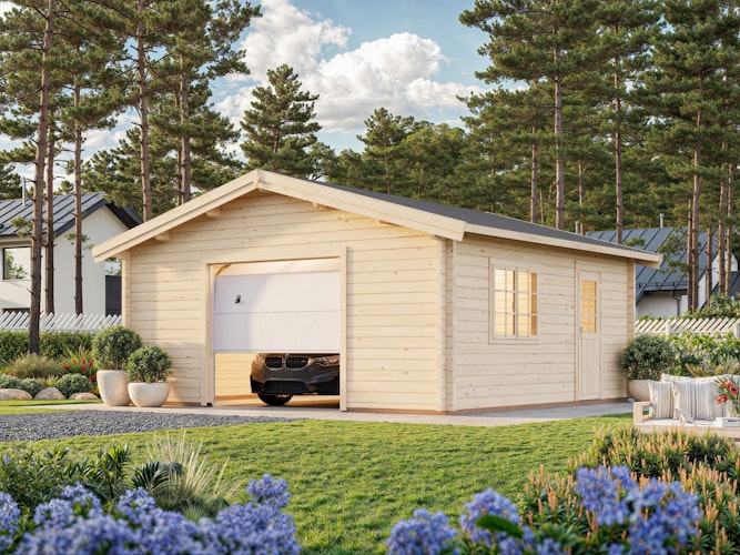 Palmako Garage Roger 27,7 m² - 70 mm - mit Sektionaltor