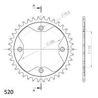 Supersprox Stahl-Kettenrad 520 38Z (Schwarz)