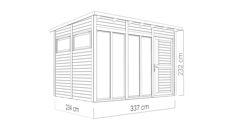 Bertilo Gartenhaus Pentus 3 Office - 19 mm