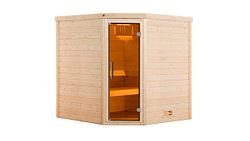 Weka Premium Massivholzsauna Turku 1 Sparset 2 inkl. 7,5 kW Bioaktiv-Ofen und Leuchtenset-Ganzglastür - "Alles dabei"inkl. gratis Sauna-Set im Wert von 70,99 €