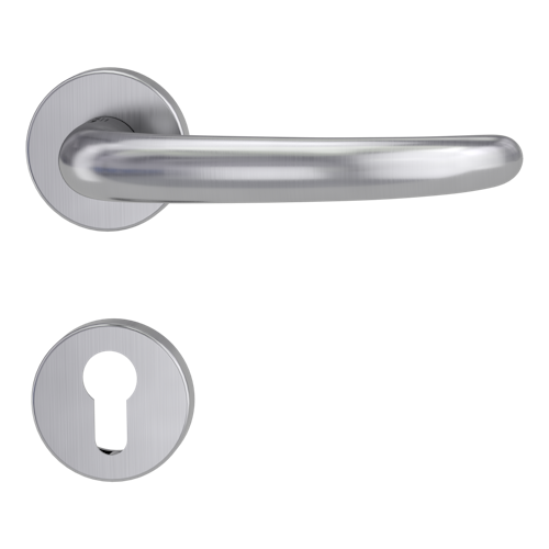 Griffwerk ULMER GRIFF Klipptechnik | DESIGN MANUFAKTUR FS Panik -Edelstahl matt  Rosettengarnitur geteilter Vierkant 9mm -Klippt. -PZ -TS 38-50mm