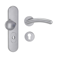 Griffwerk Kombi-Schutzbeschlag TITANO SB_882 mit Griff SAVIA 72mm Zylinderabdeckung Tür 38-50mm R SAVIA KT Edelstahl matt