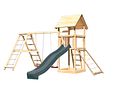 Vorschaubild Akubi Kinderspielturm Lotti mit Satteldach inkl. Wellenrutsche, Doppelschaukelanbau, Klettergerüst und Netzrampe