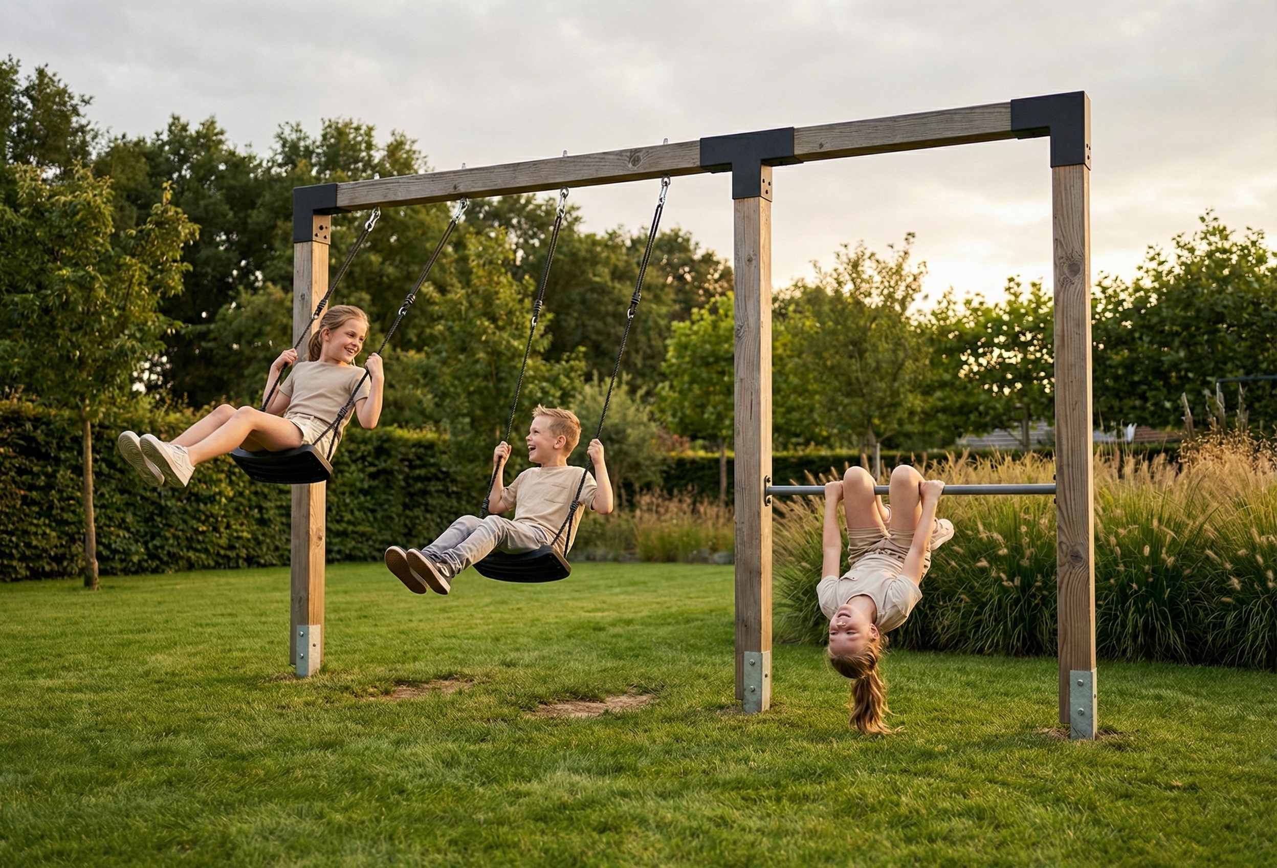 EXIT Linea Robust 110 Holz-Doppel-Schaukel mit Reckstange