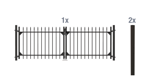 Thumbnail - Alberts® Doppeltor-Set Chaussee zum Einbetonieren Anthrazitgrau RAL 7016 1200 mm 3010 mm