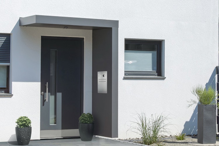 Gutta Rechteckvordach BS Plus 160 inkl. Seitenteil und Briefkasten (neues Modell)