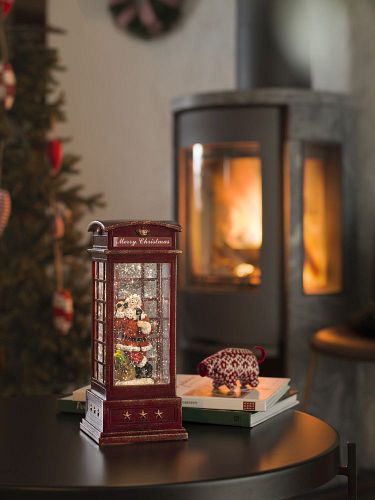 Konstsmide Weihnachtsbeleuchtung  LED Telefonzelle mit Weihnachtsmann