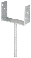 Alberts® U-Pfostenträger 104x60x4mm Betonanker Riffelstahl für verschiedene Pfostenstärken
