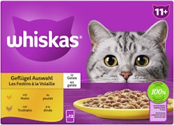 Whiskas 11+ Geflügel Auswahl Gelee Multipack 12 x 85 Gramm Katzennassfutter