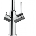 Vorschaubild 3 Wege Wasserhahn Küchenarmatur, BOD, mit 360° schwenkbarem Auslauf, abnehmbare 2 strahl Handbrause, Verchromt / Rot