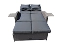 Vorschaubild Garden Pleasure Funktionssofa NIZZA, Polyrattan Braun / Kissen 100 % Polyester Schwarz