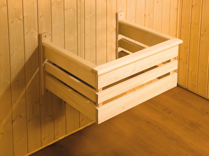 Weka Premium Massivholz-Elementsauna Kemi 3 mit Glastür - 45 mm