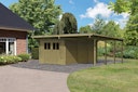 Vorschaubild Karibu Doppelcarport Eco 2 mit integriertem Abstellraum groß - kesseldruckimprägniert