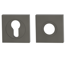 GRIFFWERK Kombi-Innen-Rosettensatz Klipptechnik eckig mit Zierring Kaschmirgrau