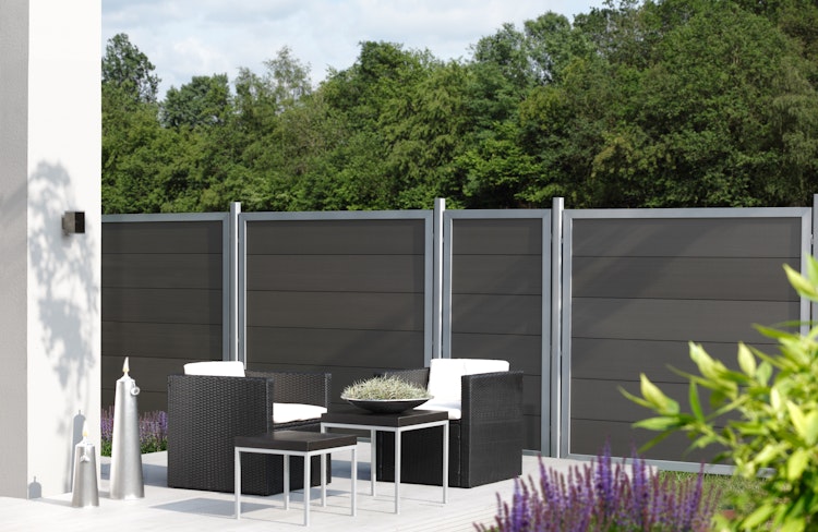 TraumGarten Design WPC Alu Rahmen Silber 1800 x 1800 mm