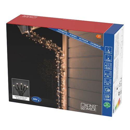 Konstsmide Weihnachtsbeleuchtung  Micro LED Lichterkette 400 warmweiße Dioden GL3293