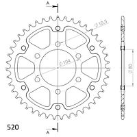 Supersprox Stealth-Kettenrad 520 43Z (Blau)