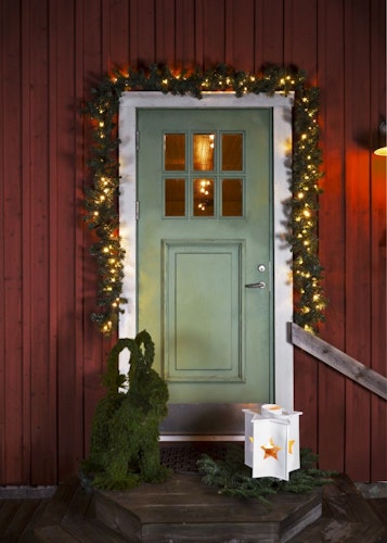 Konstsmide Weihnachtsbeleuchtung  LED Fichtengirlande grün 120 bernsteinfabene Dioden 6m