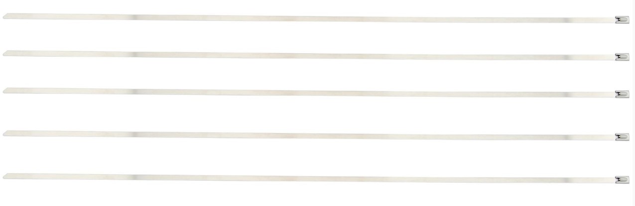 Silent Sport Kabelbinder 520 mm, Edelstahl, Satz (5 Stück), Breite: 4, 45 mm, AISI 304 Stahl