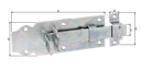 Vorschaubild Alberts® Schlossriegel,m.flachem Griff, gerade,m.Schlaufe, galvanisch verzinkt dickschichtpassiviert,Platte LxB140x52mm 116774