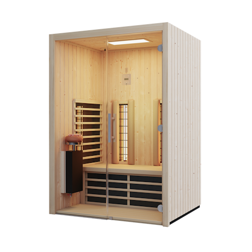 Infraworld Infrarotkabine TrioSol Glas 145 Fichte RG inkl. 5-teiligem gratis Zubehörset