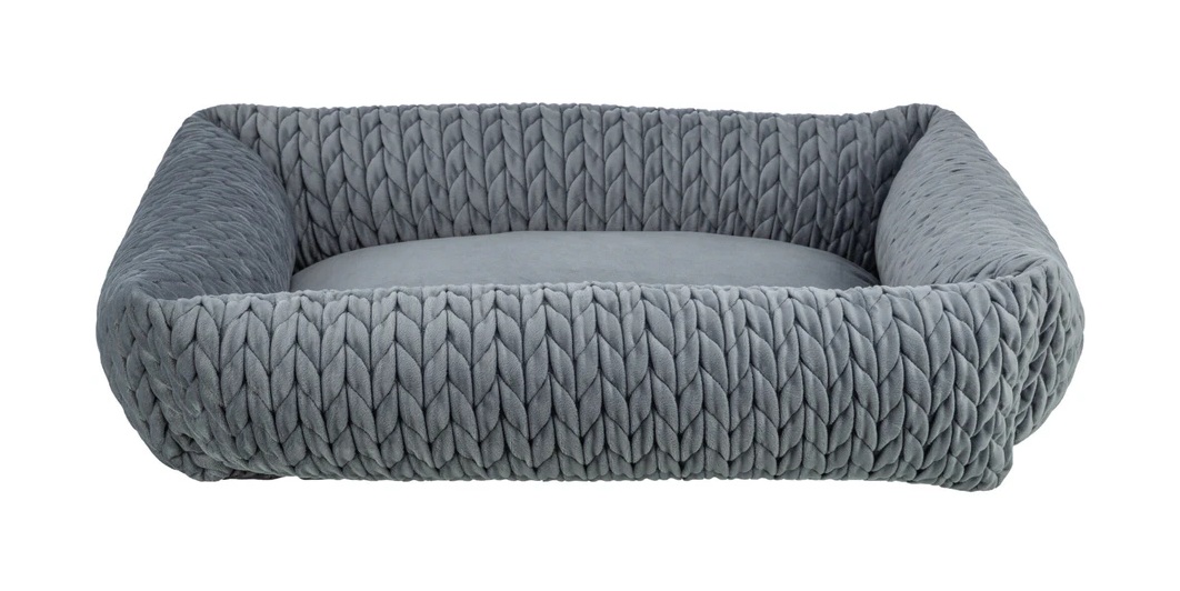 TRIXIE Bett Livia, eckig, 80 × 60 cm, grau