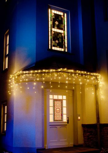 Konstsmide Weihnachtsbeleuchtung  LED Eisregen-Lichtervorhang 24V Außentrafo