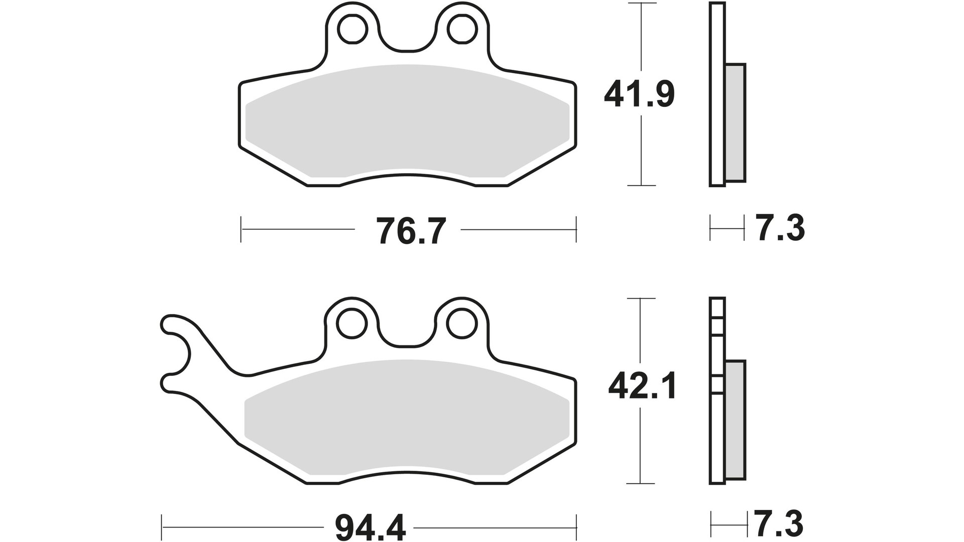 TRW Bremsbelag Typ EC Organisch mit ABE, Bremsbelag "MCB 734" Satz