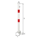 Vorschaubild Alberts® Absperrpf.Klappy umlegb.,Dreik.,vz.,weiß,2 rote Ringe,z.Aufschr.,Pf.⌀60 mm 780692