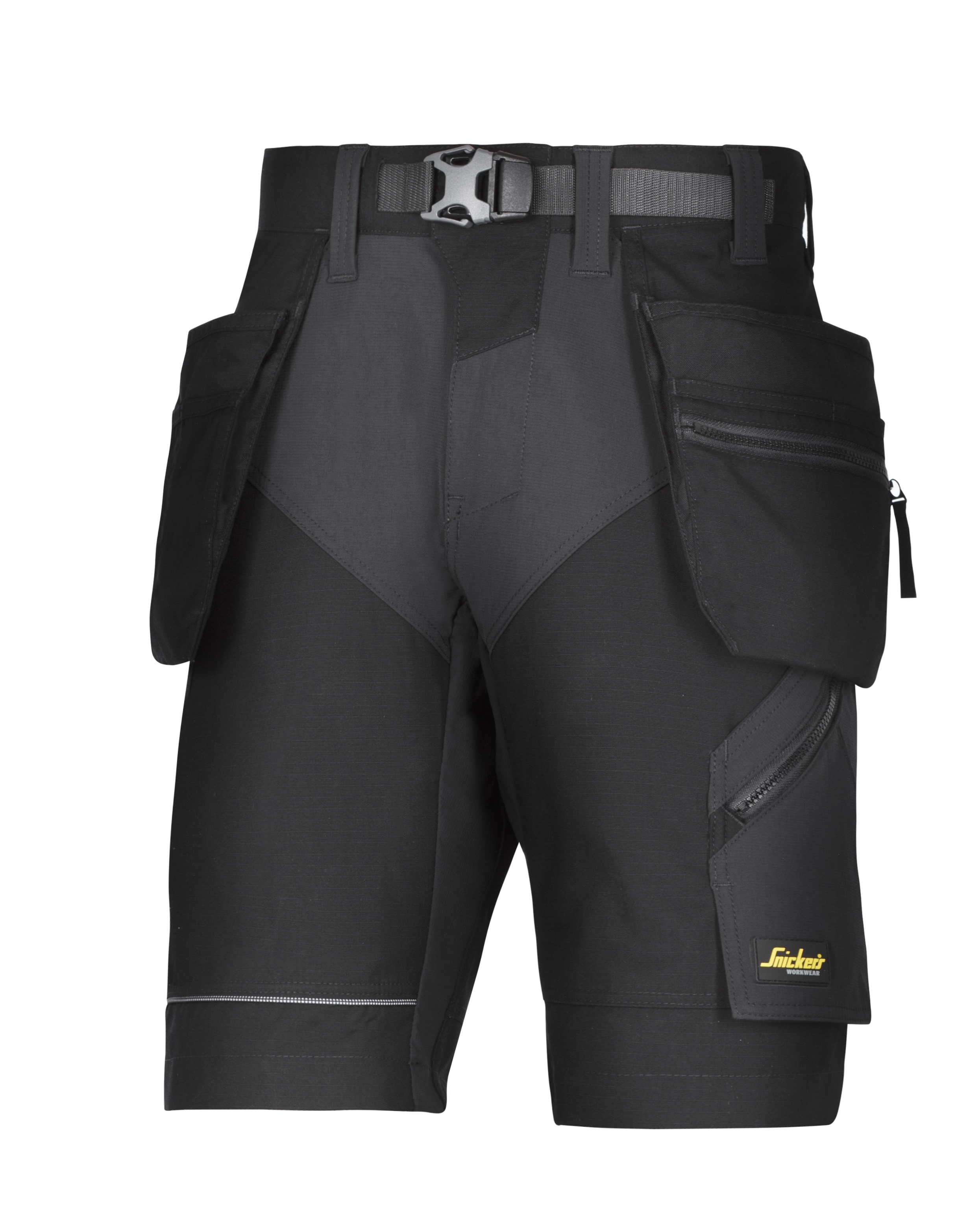 Snickers Workwear FlexiWork Arbeitsshorts+ mit HP, schwarz-schwarz, Gr.44