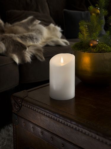 Konstsmide Weihnachtsbeleuchtung  LED Echtwachskerze weiß 3D Flamme Ø10cm