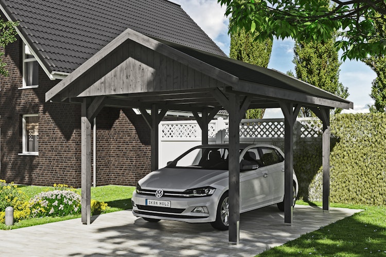 Skan Holz Wallgau - Satteldach Einzelcarport Breite 380 cm