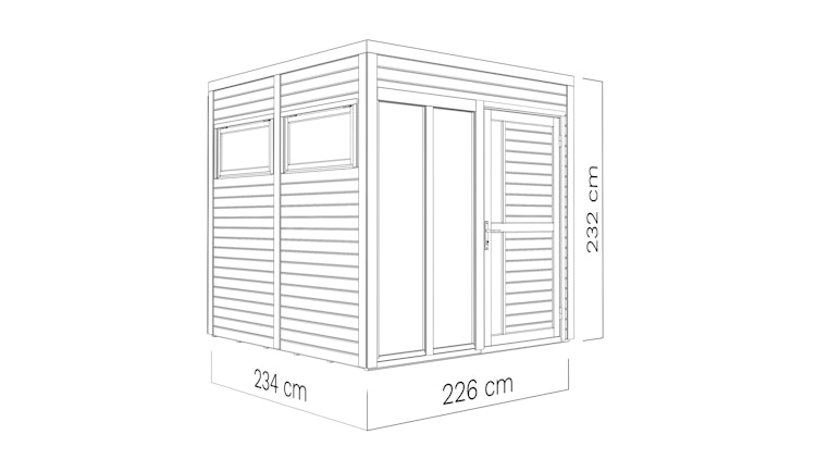Bertilo Gartenhaus Cubus 2 Office - 19 mm