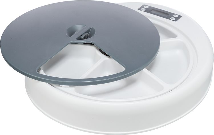 TRIXIE Futterautomat TX4+1, 5 × 0,25 l/34 × 6 × 39 cm, weiß/grau