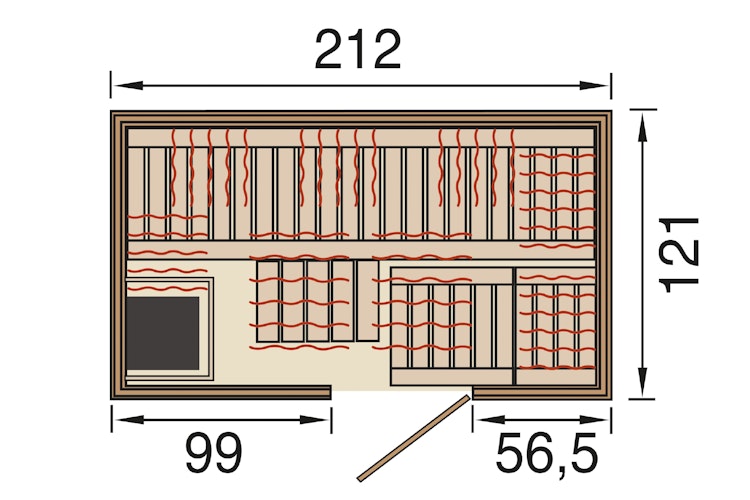Weka Infrarotkabine / Kombikabine Uppsala inkl. 3,6 kW Bio-Aktivofen inkl. Flächenstrahler