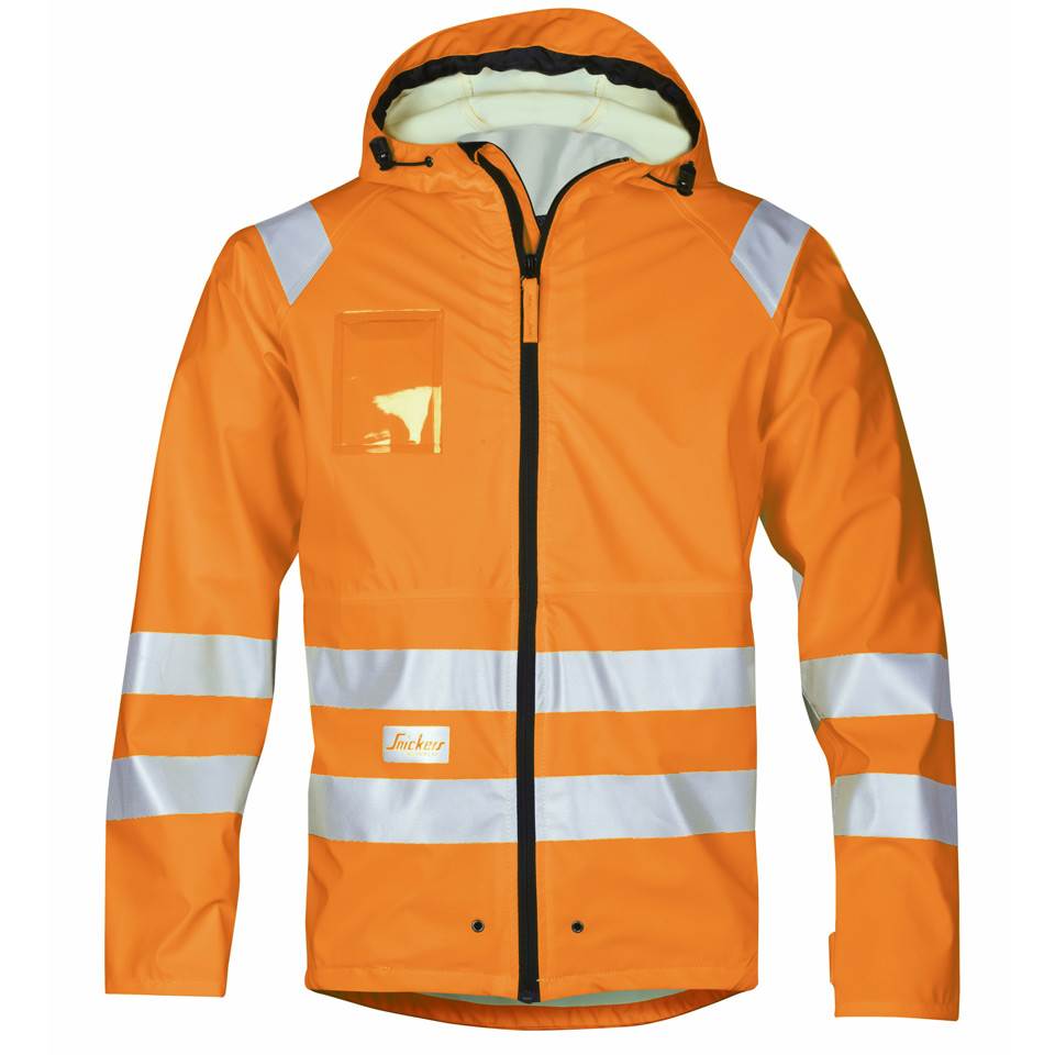 Snickers Workwear 8233 High-Vis PU Regenjacke, Klasse 3-signalorange 5500-XXXL