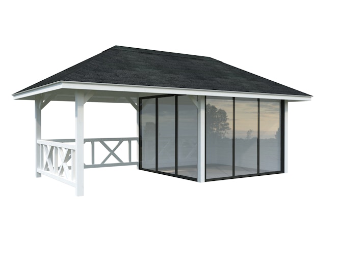 Palmako Pavillon Bianca 16,6 m² Set 503 Slide Plus mit Isolierglas-Schiebetüren