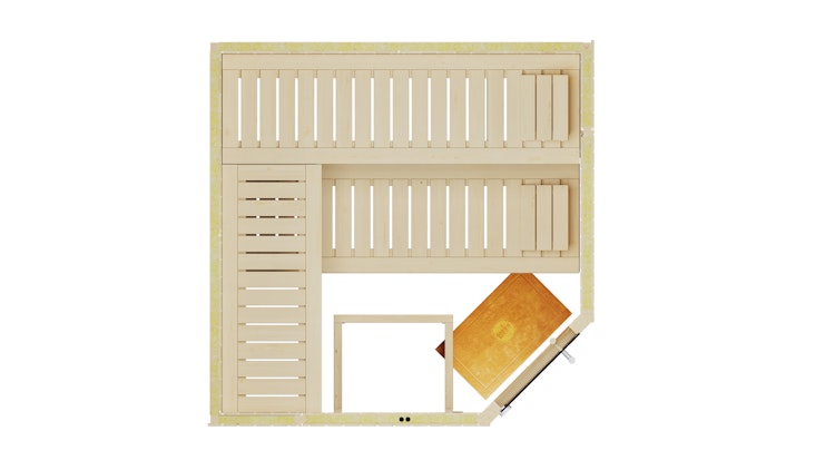 Weka Elementsauna Varberg 3 Trend Familiensauna mit Eckeinstieg & weiß lasierten Fronten - 68 mm