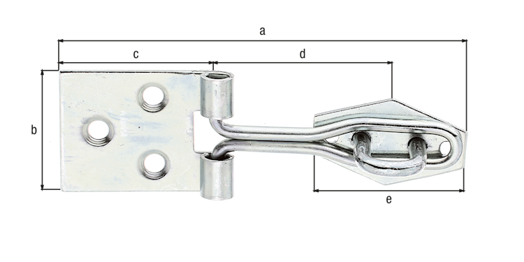 Alberts® Überfalle m.Schlaufe aus gerolltem Draht,m.Öse,verz.,LxB 80x26 mm 348205