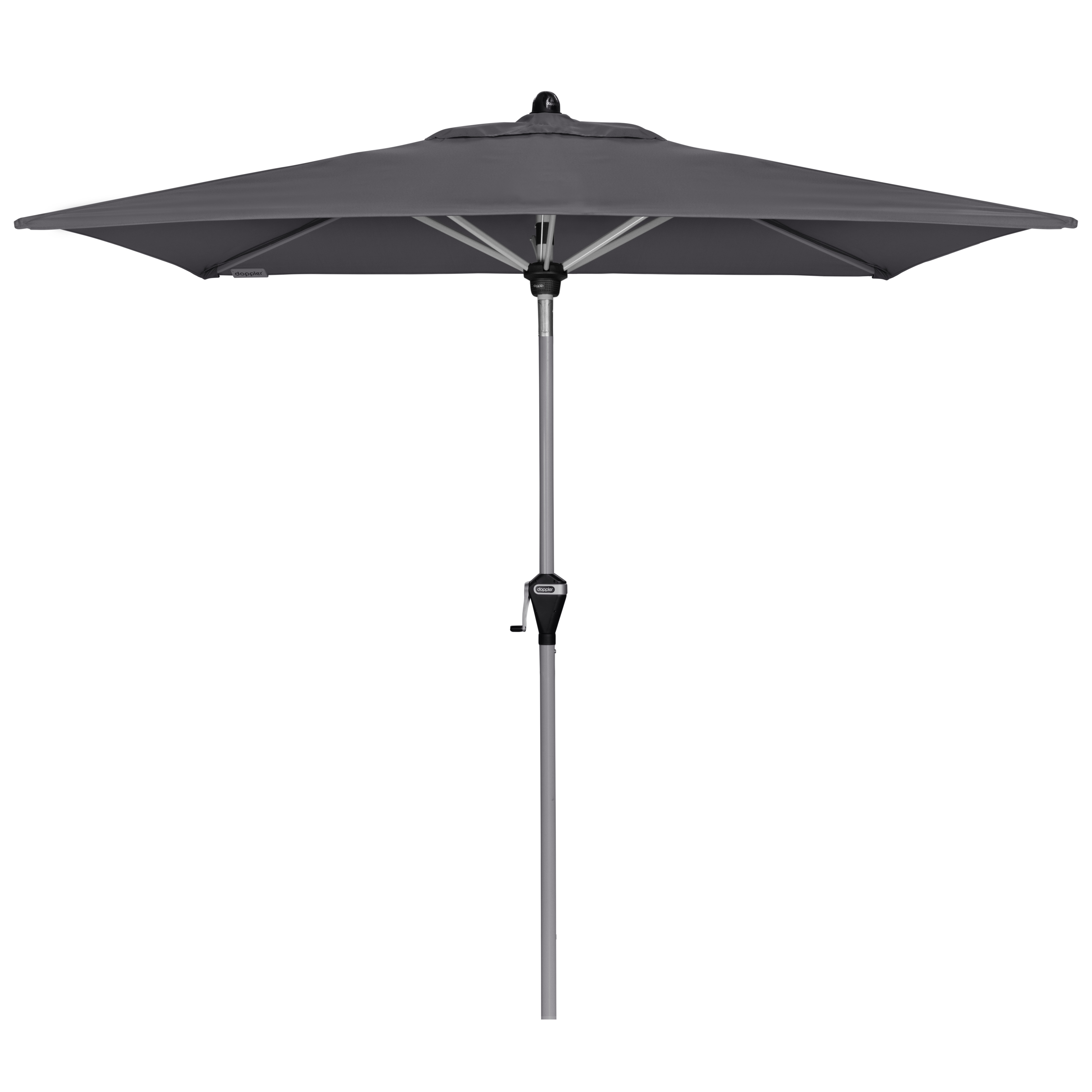 doppler Mittelmastschirm ACTIVE 210 x 140 Auto-Tilt, Aluminium Silber / Polyester 180 g/m² Anthrazit