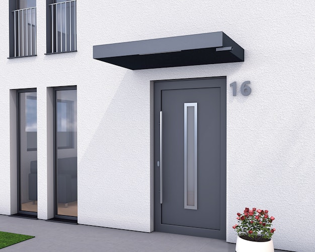 Gutta Rechteckvordach BS Plus 160 Sondermaß inkl. Wasserspeier (neues Modell)