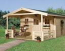 Vorschaubild Weka 28 mm Gartenhaus 110 B mit Vordach + Terrasse (200 cm)
