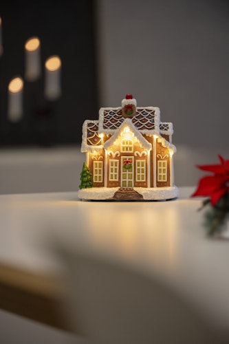 Konstsmide Weihnachtsbeleuchtung LED Mini Lebkuchenhaus 9 warmweiße Dioden