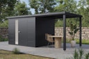 Vorschaubild Wolff Finnhaus Metall Gartenhaus Linnea inkl. Anbaudach